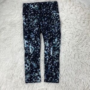 Lululemon Fast & Free Crop II *Nulux 19" Pixel Haze Multi Black